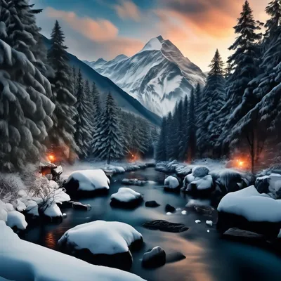 Обои на телефон зима, деревья, снег, горизонт, заснеженный - скачать  бесплатно в высоком качестве из категории \"Природа\"