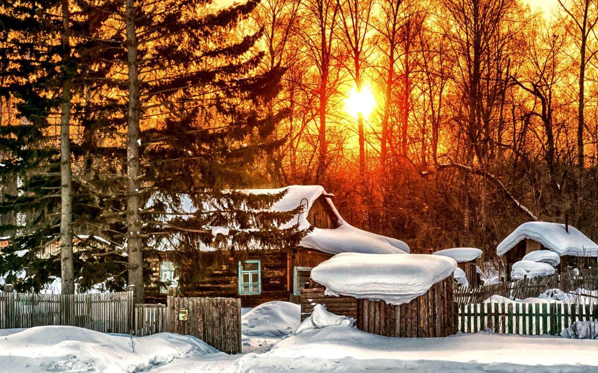 Обои зима, лес, снег, Польша, хижина на телефон и рабочий стол, раздел  природа, разрешение 2048x1367 - скачать
