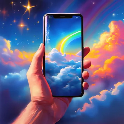 Голубое небо, белые облака, мобильный телефон, обои изображение_Фото номер  400763859_JPG Формат изображения_ru.lovepik.com