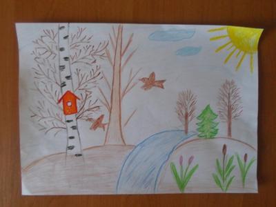 Весна красна в рисунках для детского сада и для школы