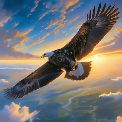 Парящий в небе орёл, размах …» — создано в Шедевруме