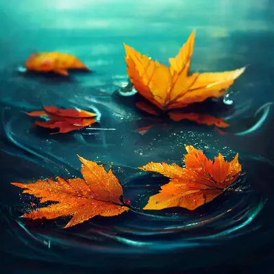 Осенние Листья Лежат В Луже Осень Дождь В Лесу Вид Сверху — стоковые  фотографии и другие картинки Асфальт - iStock