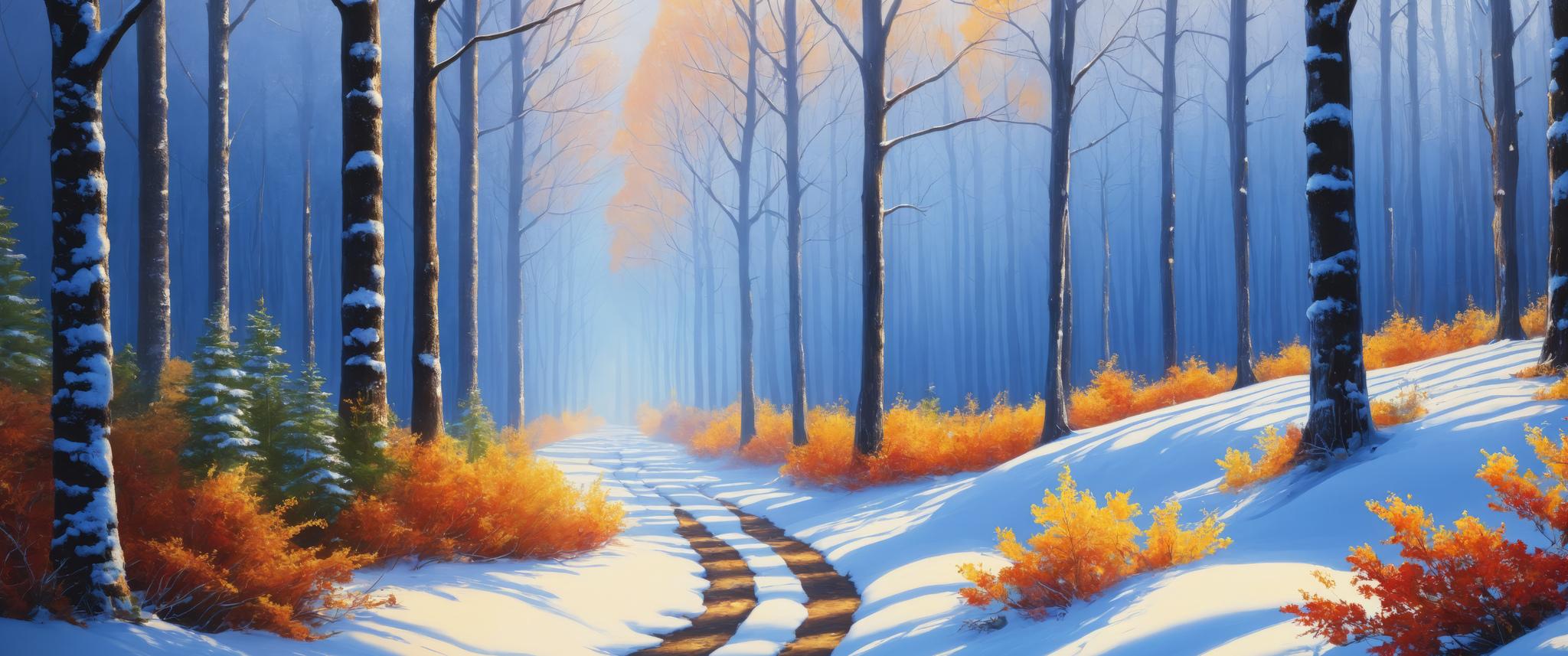 Абстрактное искусство леса природы, осень зима Стоковое Фото - изображение  насчитывающей природа, художничества: 166363078