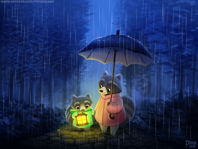 Прогулка под дождем | Пикабу