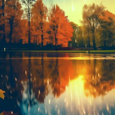 Вечер. Озеро. Поздняя осень. Дождь. …» — создано в Шедевруме