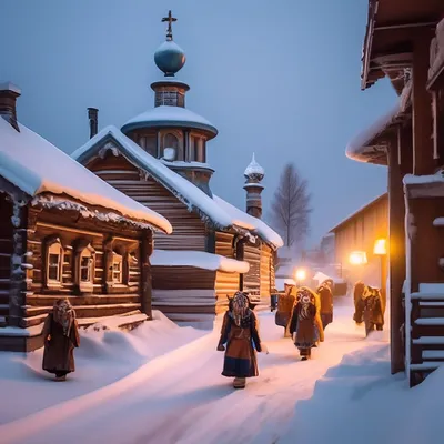 Проводы русской зимы в деревне» — создано в Шедевруме