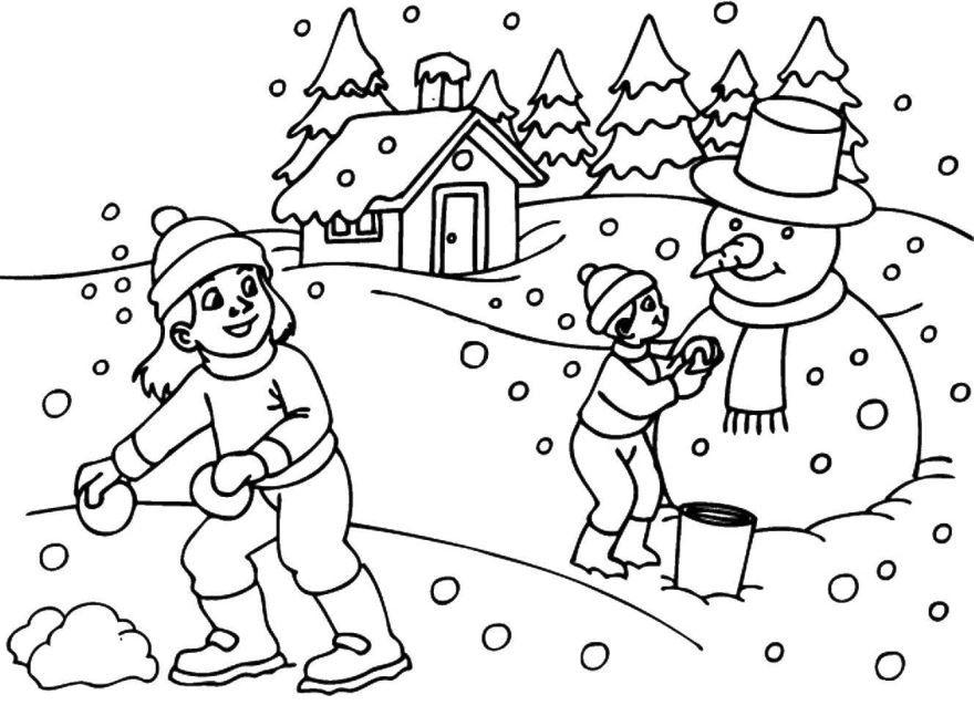 Раскраски На тему зима для детей 2 3 лет (39 шт.) - скачать или распечатать  бесплатно #20656