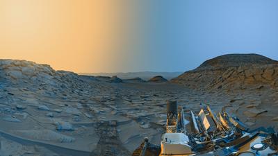 Curiosity показал цветной пейзаж утреннего Марса