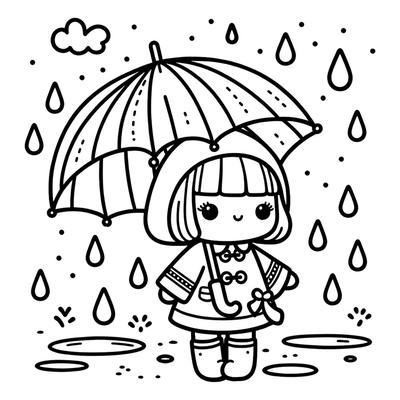 ветреный дождь зонтик человек иллюстрация PNG , мультфильм, Ручной  росписью, дождь PNG картинки и пнг PSD рисунок для бесплатной загрузки