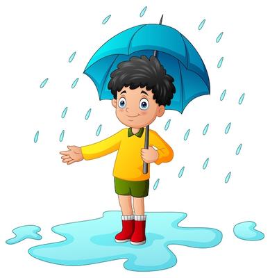 Раскраска Кукла с зонтиком под дождём | распечатать раскраски для детей
