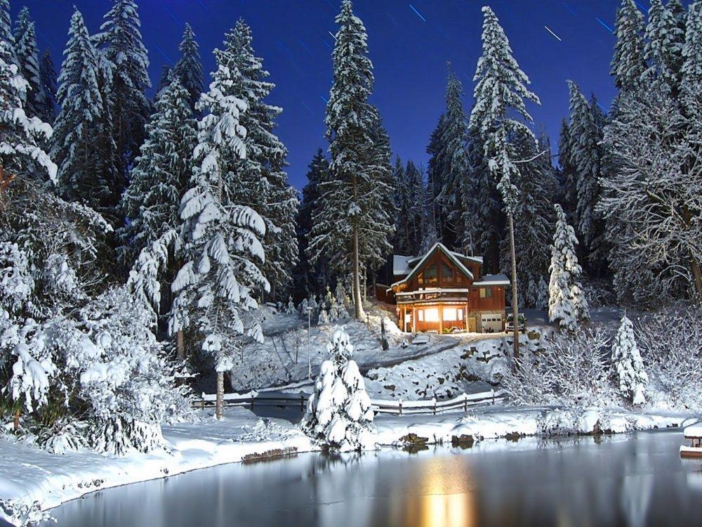 Домик в лесу зимой (141 фото) - 141 фото