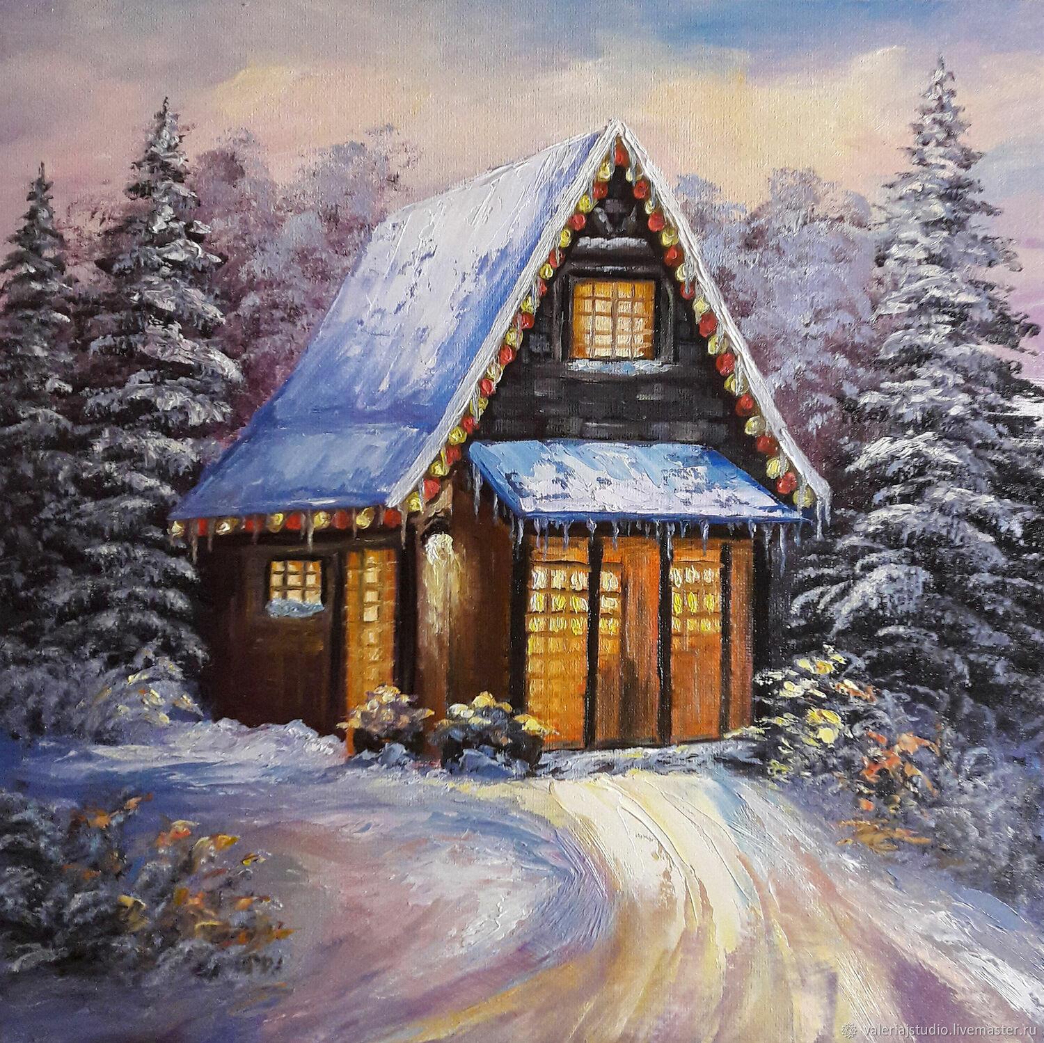 Сказочный домик зимой под снегом в сказочном лесу Stock Photo | Adobe Stock