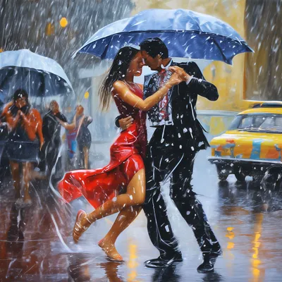 Танец под дождём ☔» — создано в Шедевруме