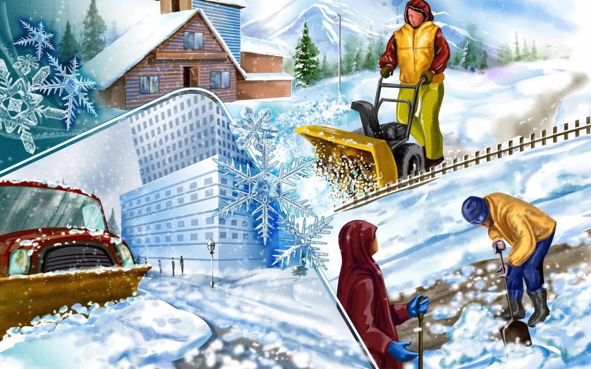 Картинки труд людей зимой