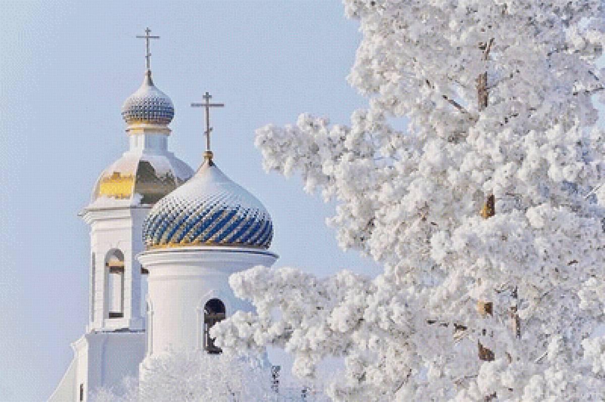 Иркутская область Зима Церковь Николая Чудотворца Фотография