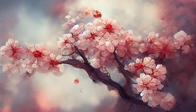 Весна, сакура, розовые цветы, сакура…» — создано в Шедевруме