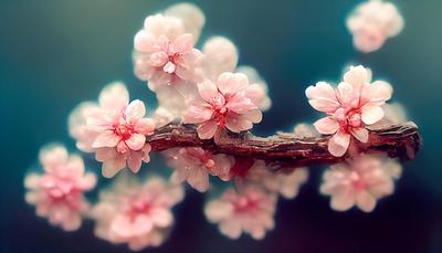 Сакура весенняя вишня сакура розовые цветы на солнечном фоне весенний фон с  веткой о | Премиум Фото