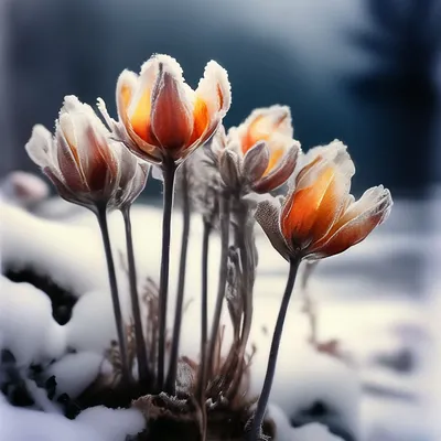 Цветы 🌸🌺🌻🌹🌷🌼💐 зимой» — создано в Шедевруме