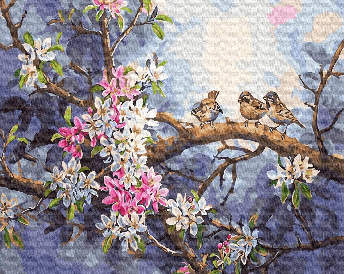 Рисунок на тему весна \"Птицы на ветке\" - YouTube