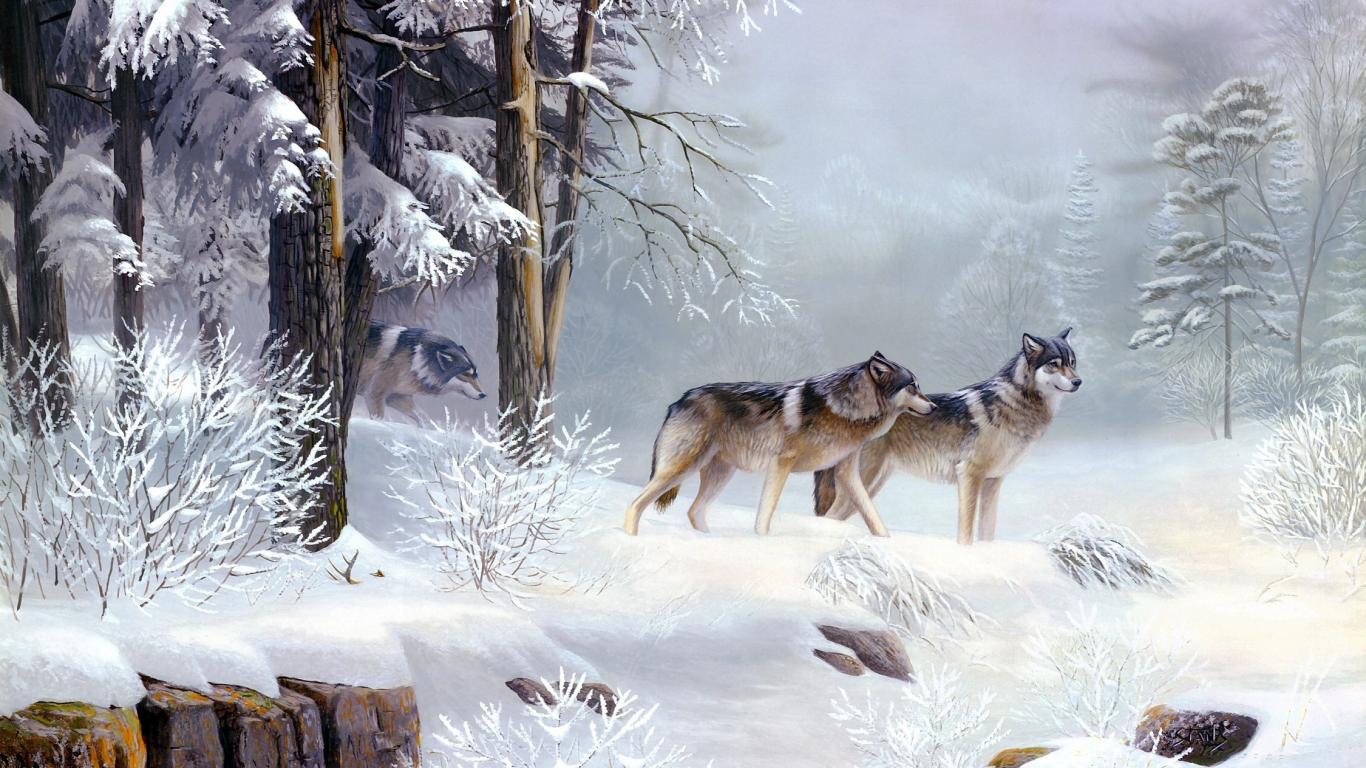 Картина по номерам Волки зимой , Artissimo, PN8357 - описание, отзывы,  продажа | CultMall