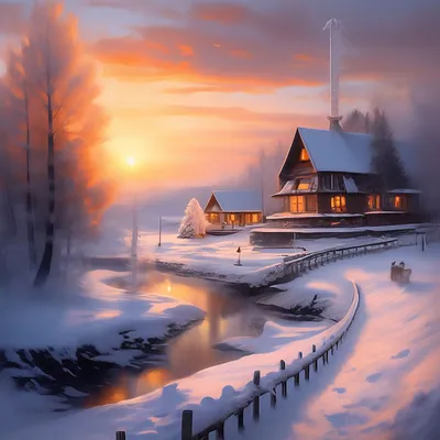 Волшебная зима в картинах Thomas Kinkade: Идеи и вдохновение в журнале  Ярмарки Мастеров