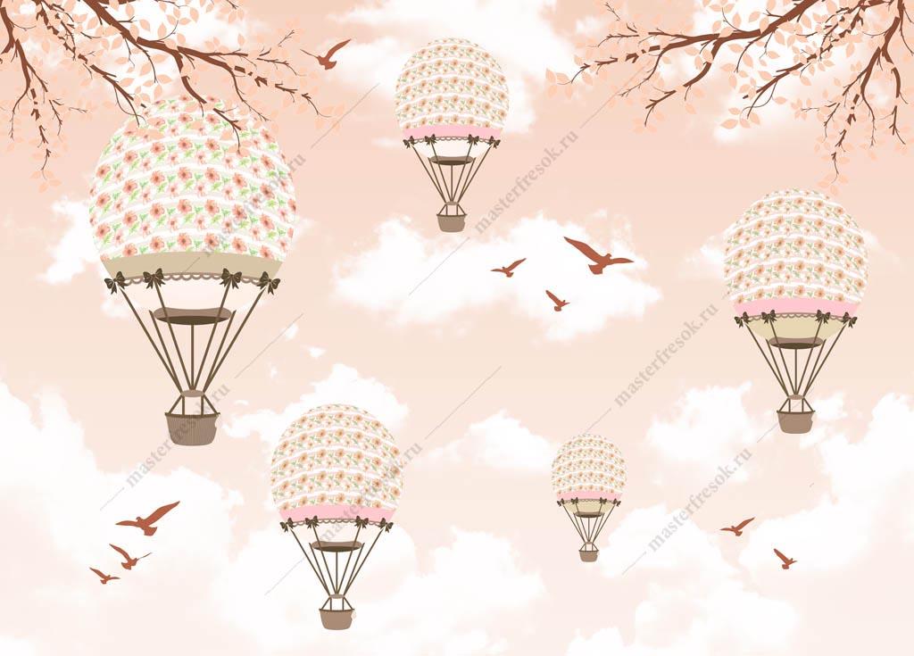 Воздушные шары в небе, вид с …» — создано в Шедевруме