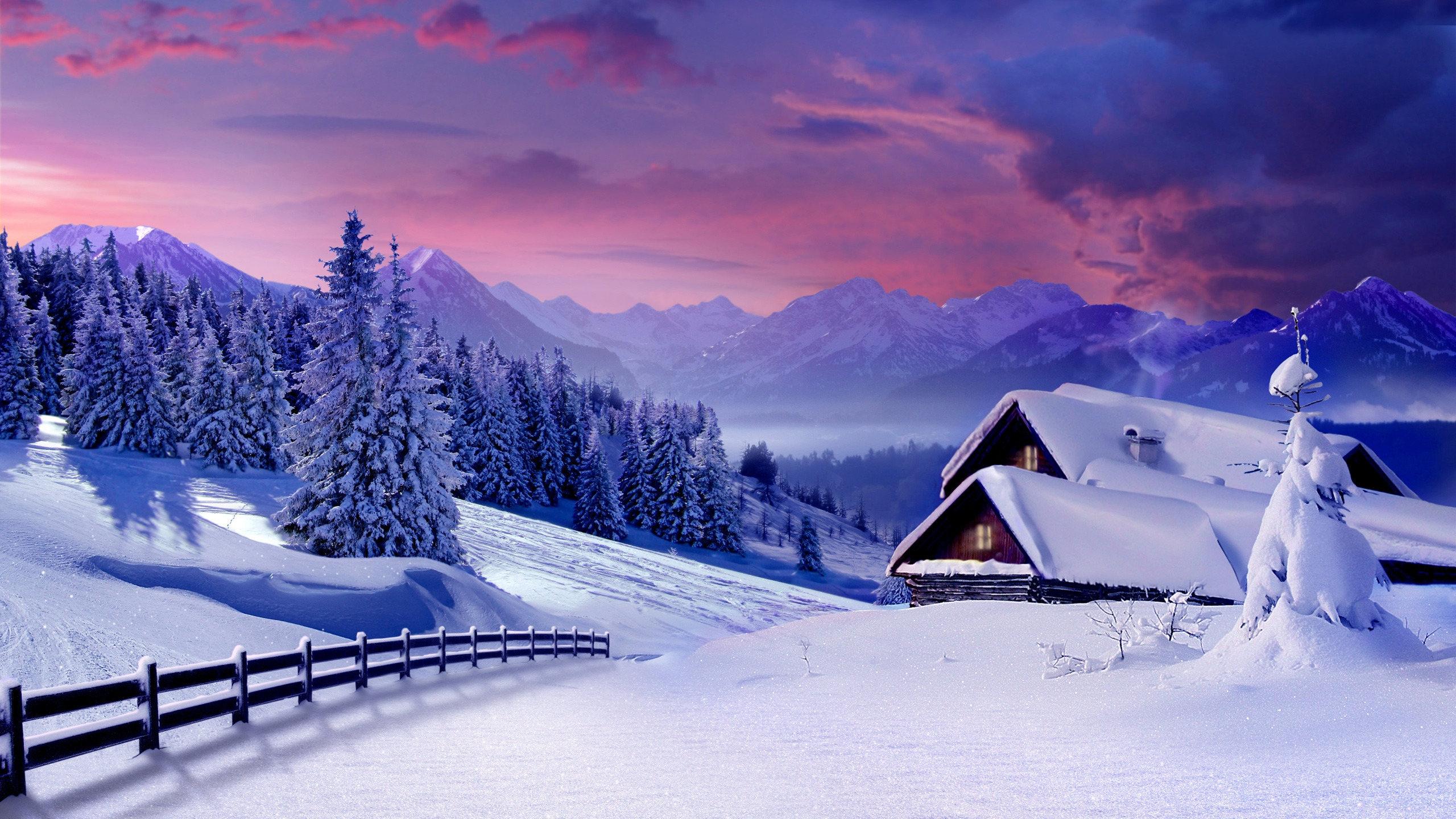 Репродукция картины пейзаж: Зимнее солнце — Русский художник Бессонов Борис