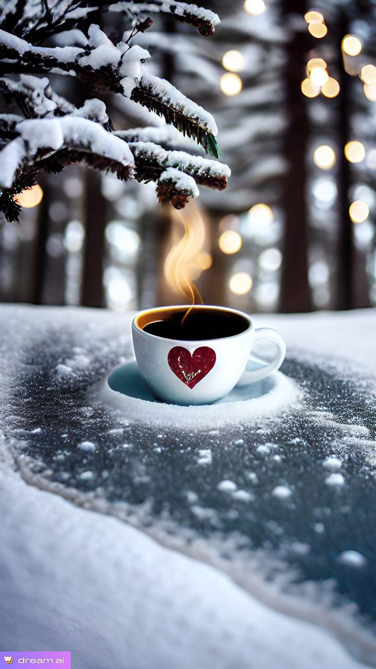 Чашка с кофе, зимой картина сделана…» — создано в Шедевруме