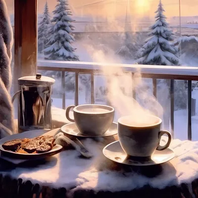 Обои зима кофе - 53 фото
