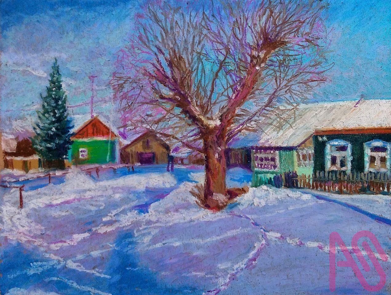 Зима в деревне - Фотообои на заказ в интернет магазин arte.ru. Заказать  обои Зима в деревне (177)