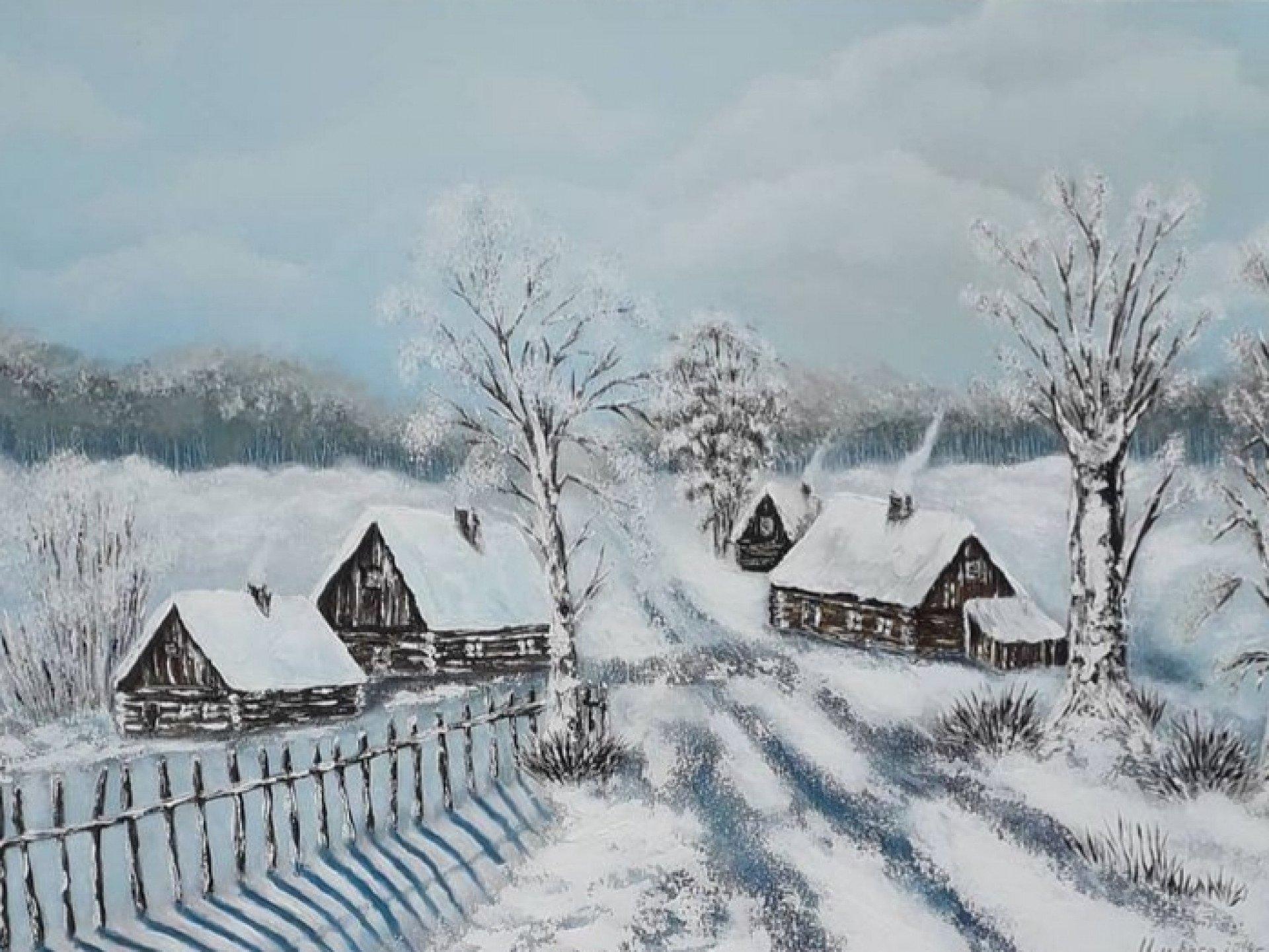 Купить картину Зима в деревне в Москве от художника Боброва Юля