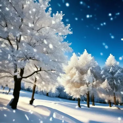 Красивая зима блестящий снег. на …» — создано в Шедевруме