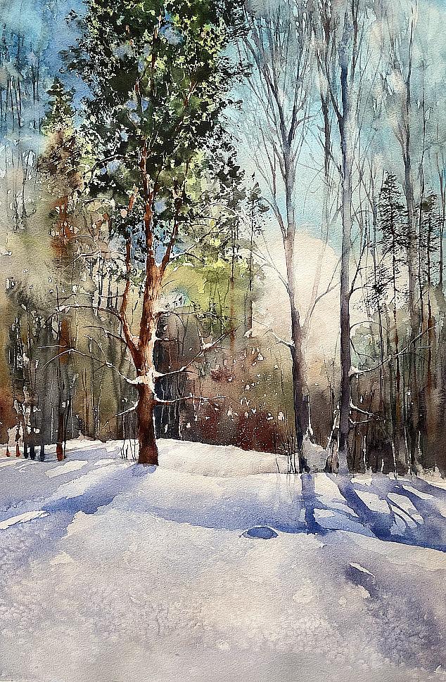 Зима в марте не кончается — Галерея «Пейзаж» — Галерея акварельных рисунков
