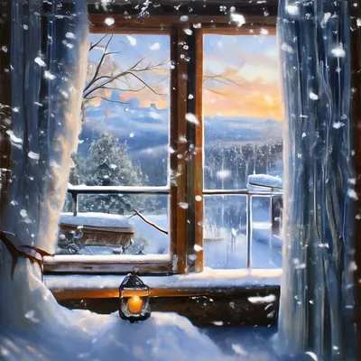 Зима за окном снег❄❄❄❄» — создано в Шедевруме