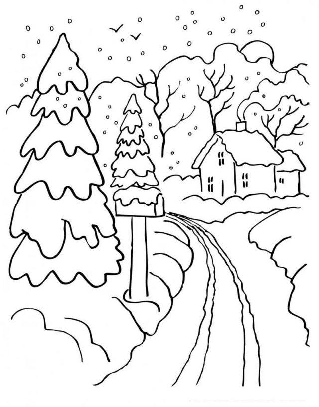 Рисунки карандашом Зима (32 фото) 🔥 Прикольные картинки и юмор
