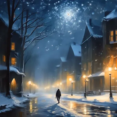 Настроение-зима,ночь» — создано в Шедевруме