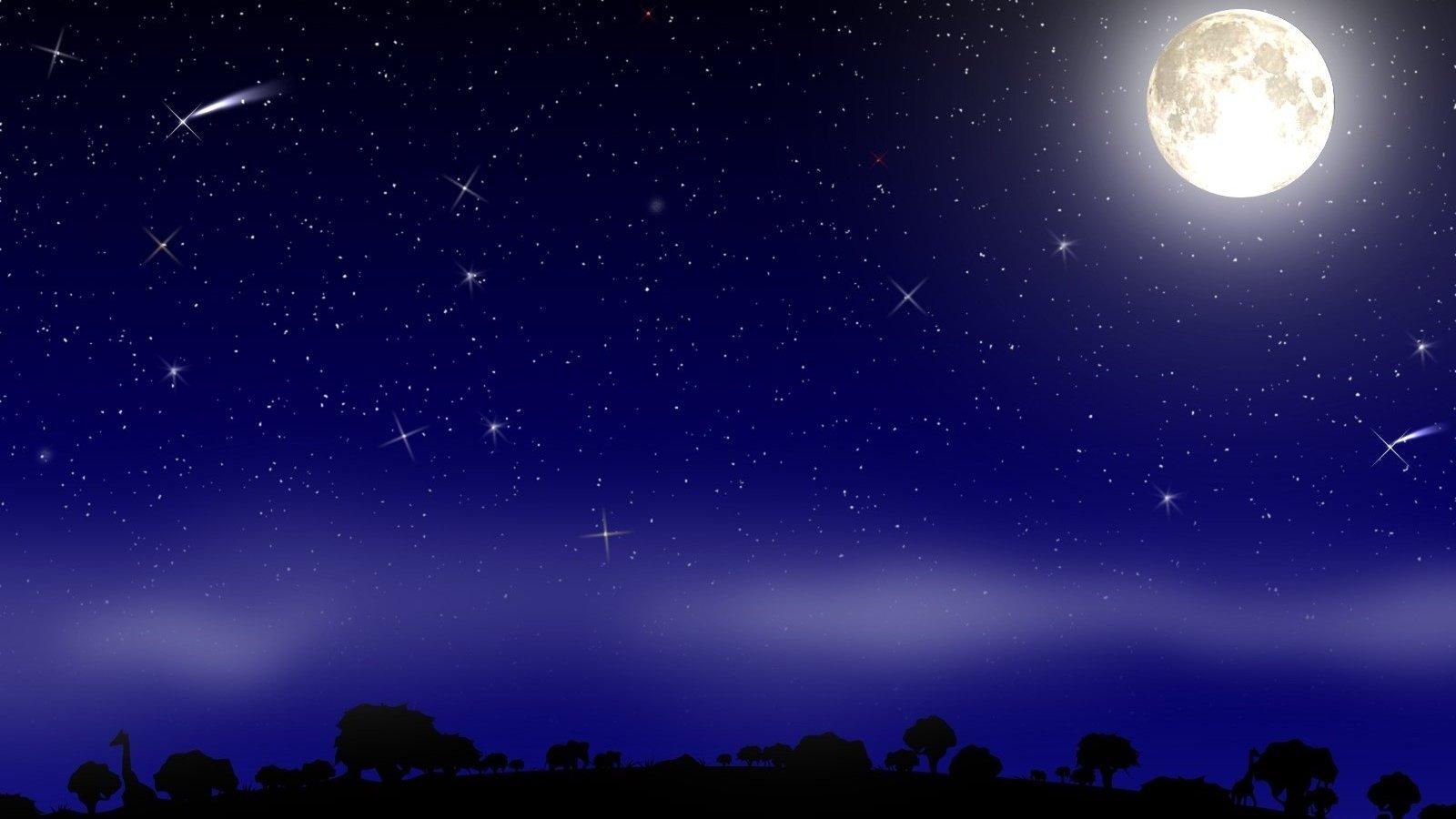 Картинки красивые звездное небо с луной (68 фото) » Картинки и статусы про  окружающий мир вокруг