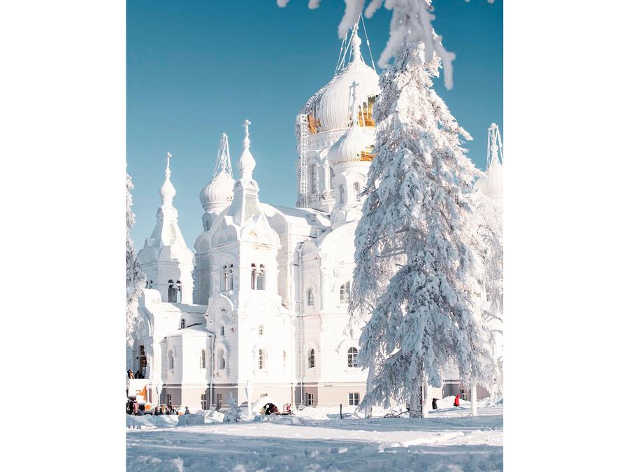 Картина по номерам \"Православный храм зимой\"