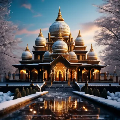 Успенский храм зимой (фото). – Официальный сайт Успенского кафедрального  собора в г. Сергиев Посад