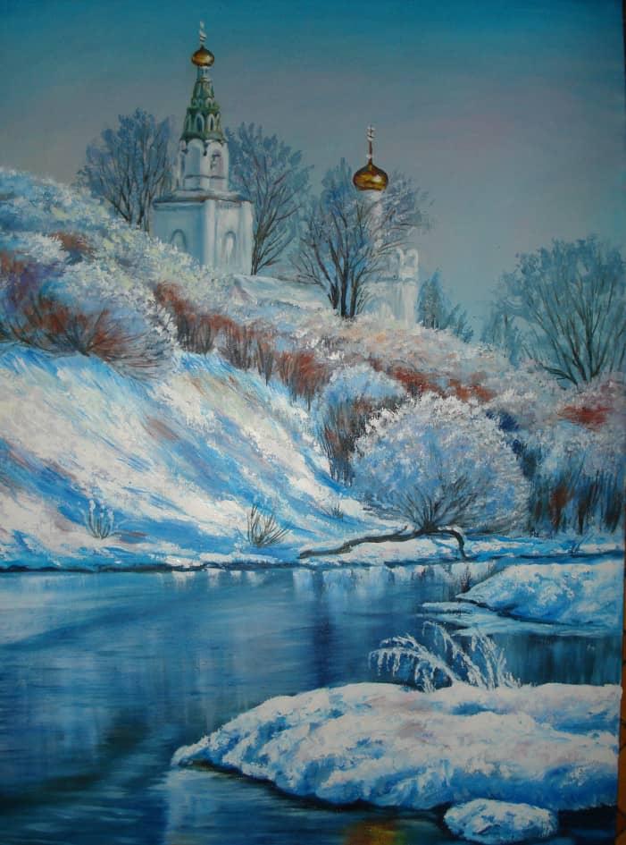 Картина на холсте Храм зимой: - Арт. 501406 | Купить в интернет-магазине -  Уютная стена