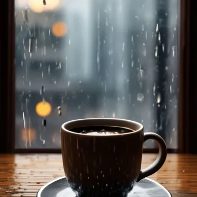 Дождь и кофе стоковое изображение. изображение насчитывающей горяче -  130305169