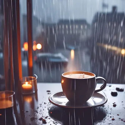 Дождь на улице, чашка горячего кофе…» — создано в Шедевруме