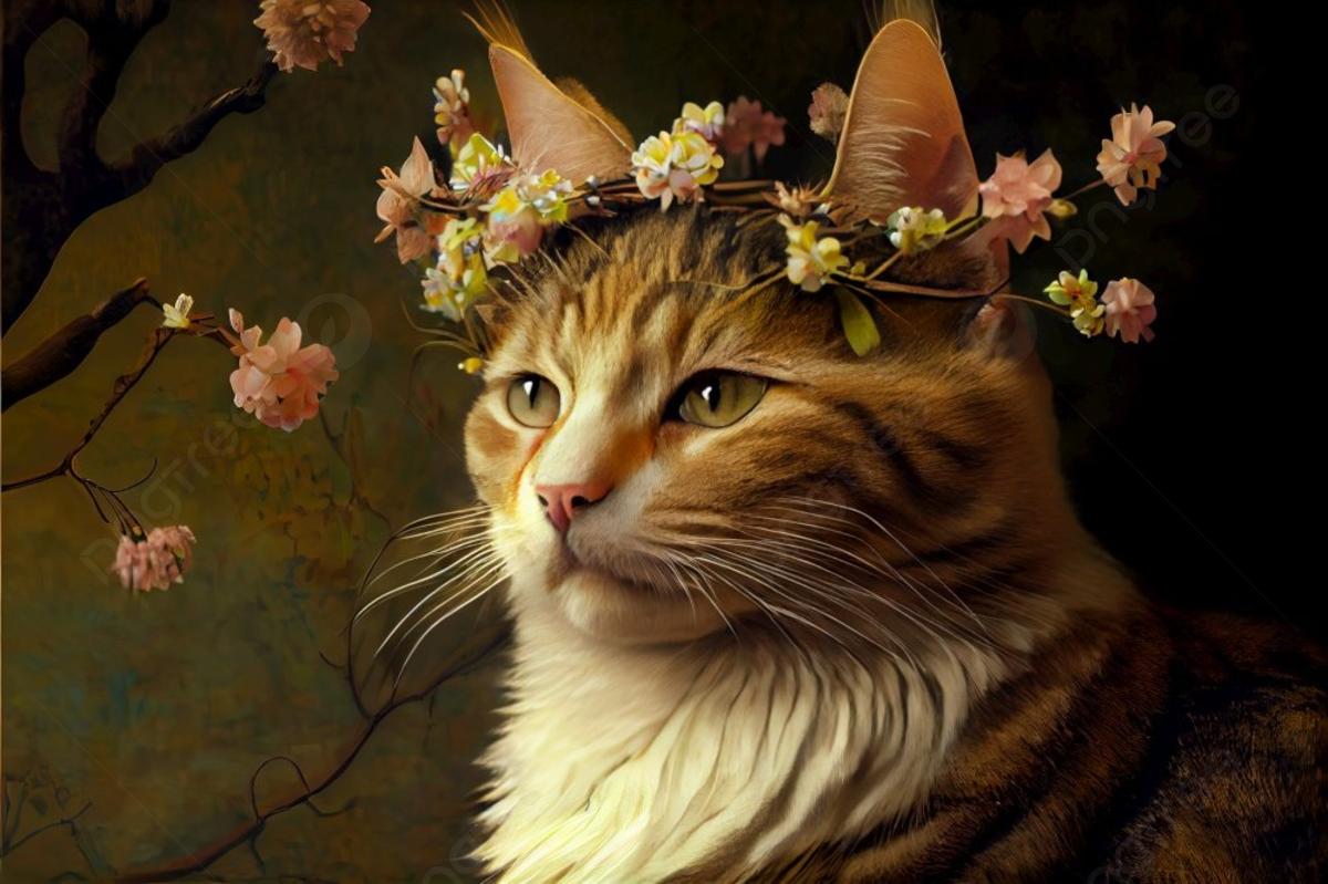 Кошка в виде весны.» — создано в Шедевруме