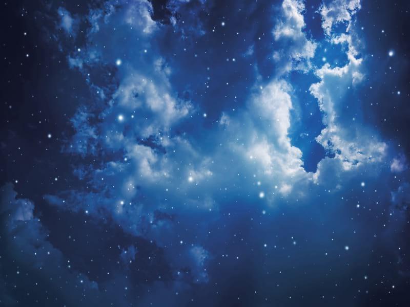 Звёздное небо и луна. Stock Photo | Adobe Stock