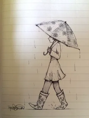 Скачать картинку Радостная девушка под дождём бесплатно