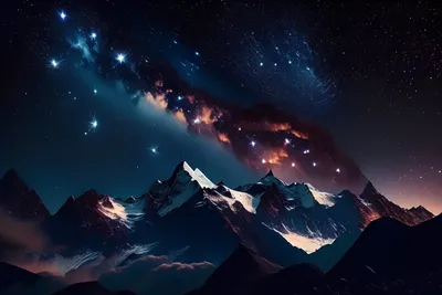 Горы, на небе красивые звёзды и красивое...\" | Gallery | Stablecog