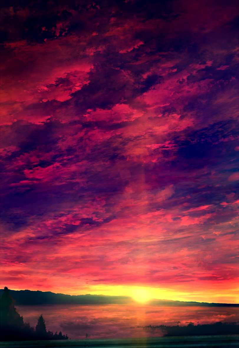 длиннопост,красивые картинки,art,арт,mks,облака,закат,небо,обои,большой  размер по клику | Картины пейзажа, Закаты, Изображения неба