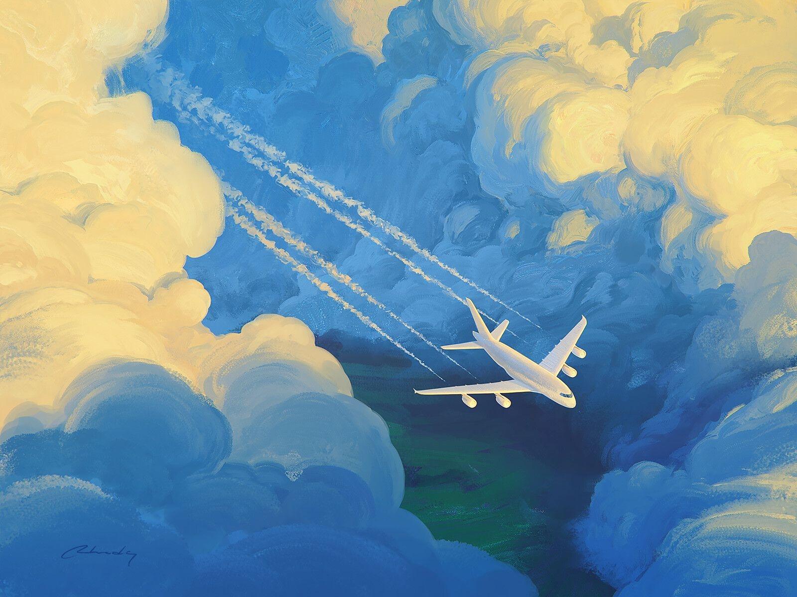 два гигантских самолета летят в небе над облаками, 3d иллюстрация двух  самолетов в небе на фоне облаков2 3d рендеринг, Hd фотография фото, самолет  фон картинки и Фото для бесплатной загрузки