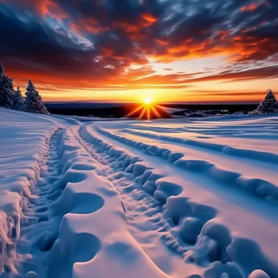 Красивая зима снежная зима ❄️ сугробы…» — создано в Шедевруме