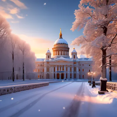 Зима в городе Санкт-Петербурге, …» — создано в Шедевруме
